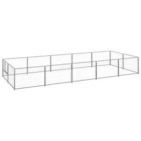 Dog Kennel Silver 107.6 ftÂ² Steel