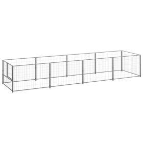 Dog Kennel Silver 43.1 ftÂ² Steel