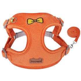 dog Harnesses and dog leash set; Pet Traction Rope Vest Pet Chest Strap Small and Medium Dog Strap Reflective Dog Walking Rope Wholesale (colour: orange, Specification (L * W): L)