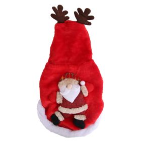 Pet Christmas Clothes Santa Claus Reindeer Antlers Costume Winter Outfit New Year Coat (size: S)